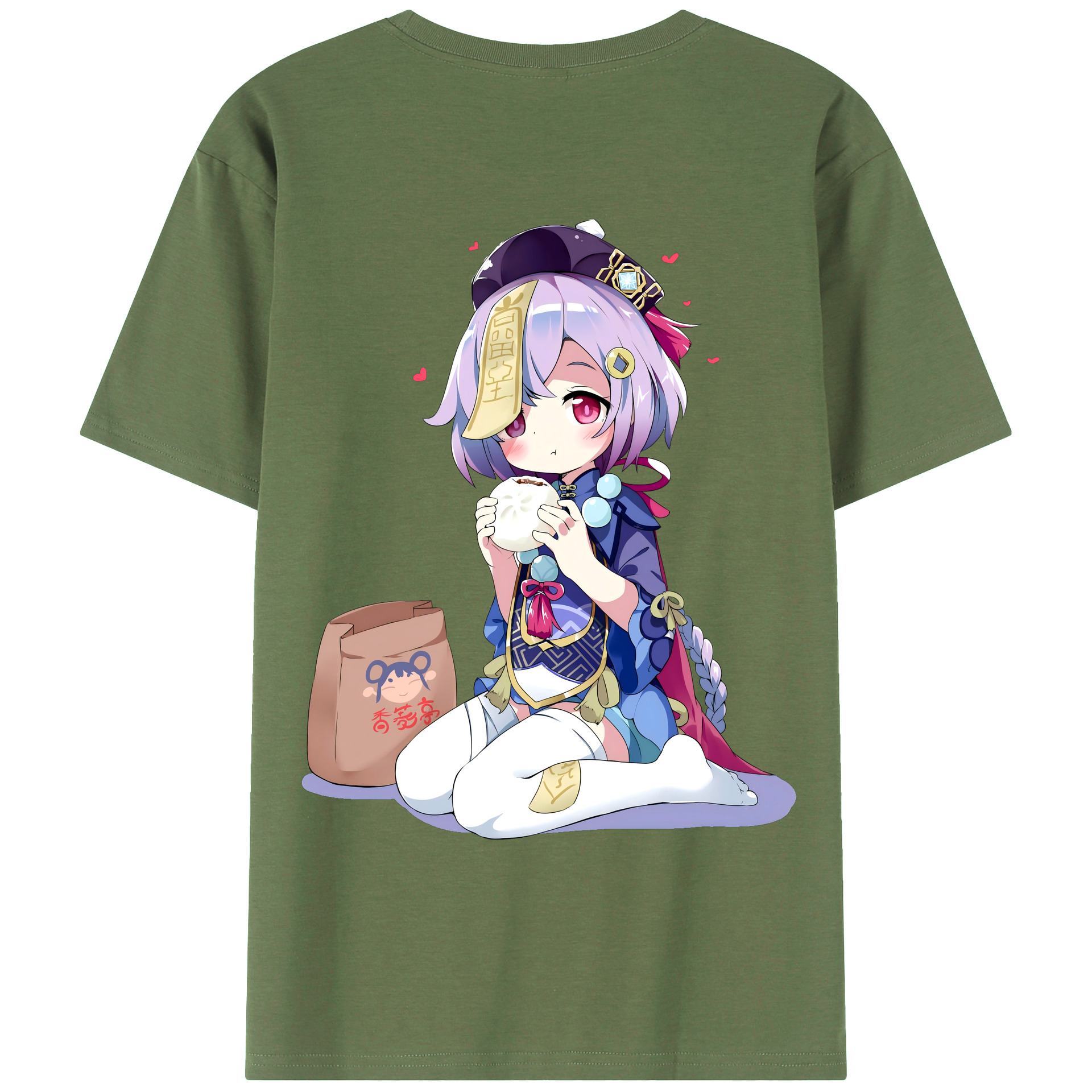 げんし神 七七 なな  genshin Nana 綿100％ メンズ半袖Tシャツ（バックプリント） 通気性
